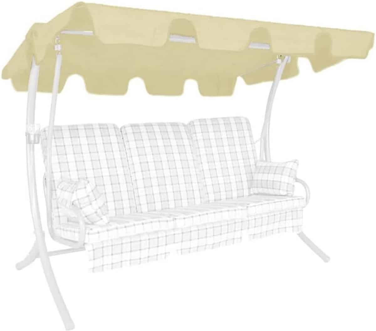 universeel zonnedak vervanging voor 3 zits schommelbank swingtex ivoor