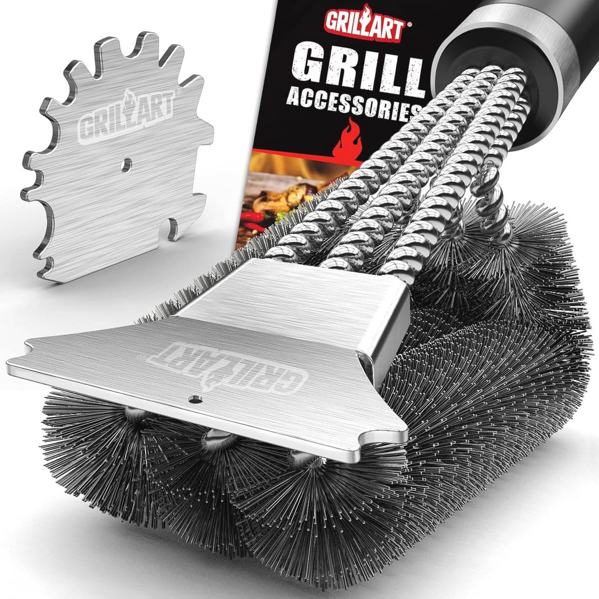 universele bbq grondreiniger met dubbele schraper 45.7 cm grillborstel