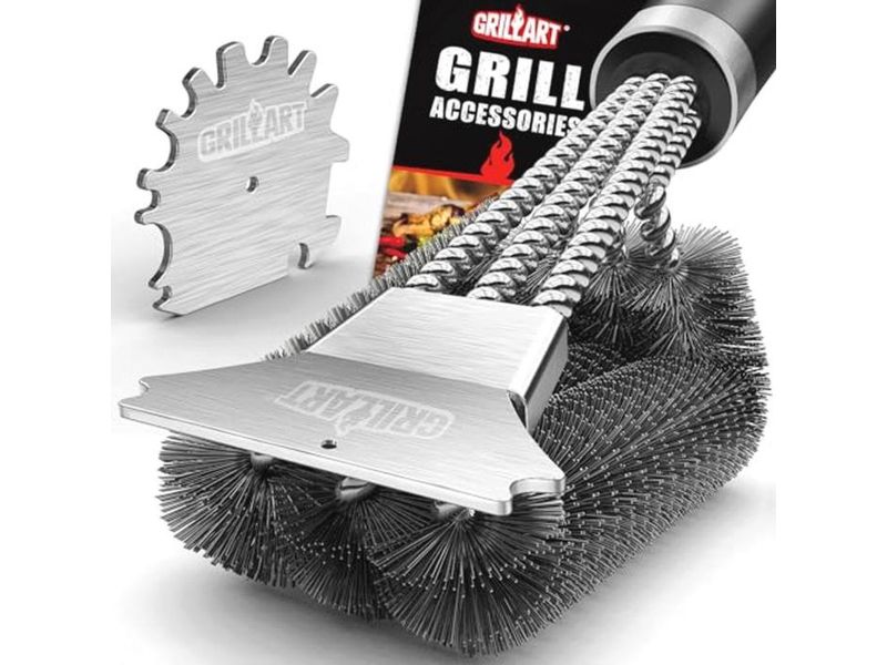Universele BBQ Grondreiniger met Dubbele Schraper - 45.7 cm Grillborstel