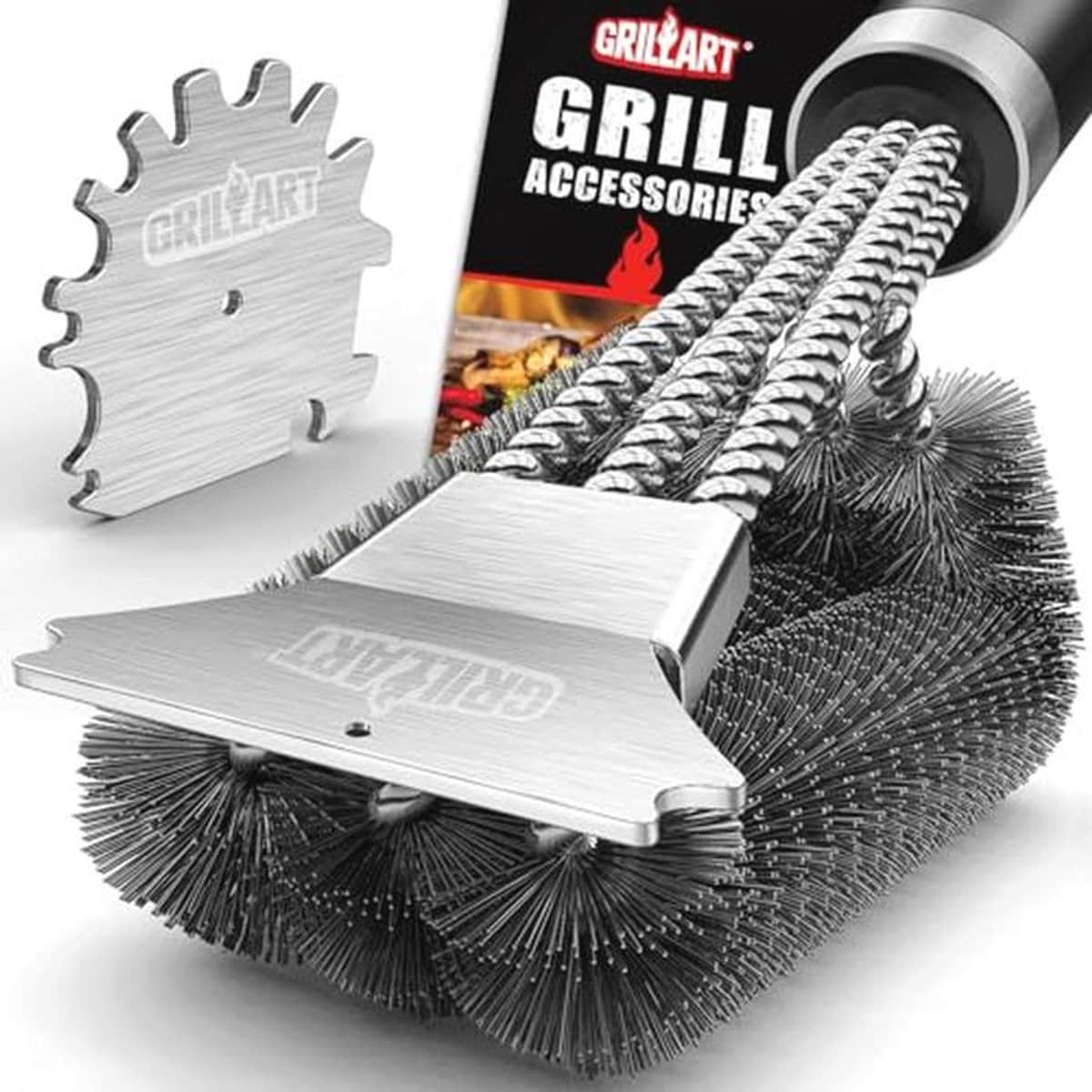 universele bbq grondreiniger met dubbele schraper 45.7 cm grillborstel