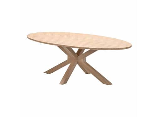 Urania tafel ovaal - 220x115 cm - acaciahout met white