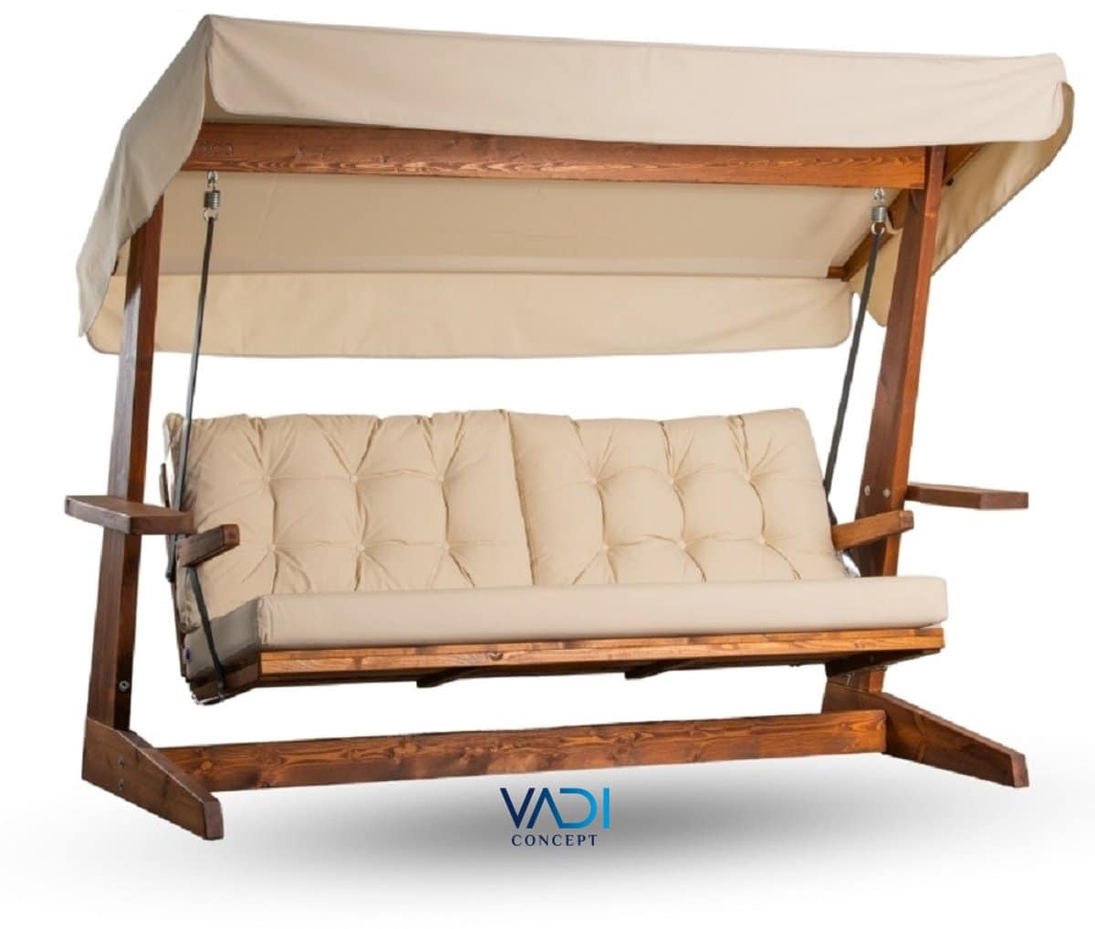 vadi concept viva 2400 crème luxe houten schommelbank