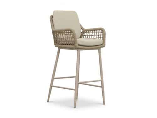 Valencia dining barstoel | touw + aluminium | Sandstone