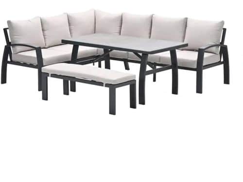 Vasano lounge-dining hoekset - links - 4-dlg. - c. black