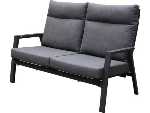 Vegas 2-zitsbank verstelbaar aluminium antraciet
