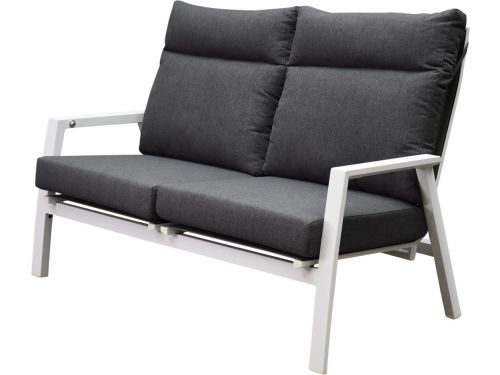 Vegas 2-zitsbank verstelbaar aluminium wit