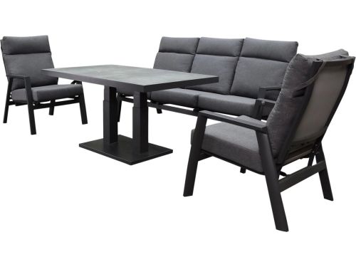 Vegas stoel bank dining loungeset 4 delig verstelbaar aluminium