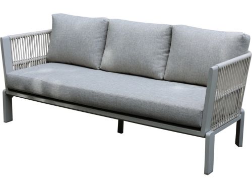 Veneto 3-zits loungebank aluminium latte zand rope