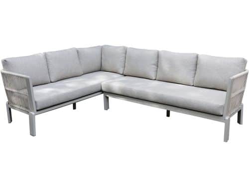 Veneto hoek loungeset 2 delig aluminium latte zand rope