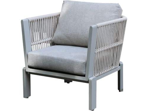 Veneto lounge tuinstoel latte zand aluminium rope