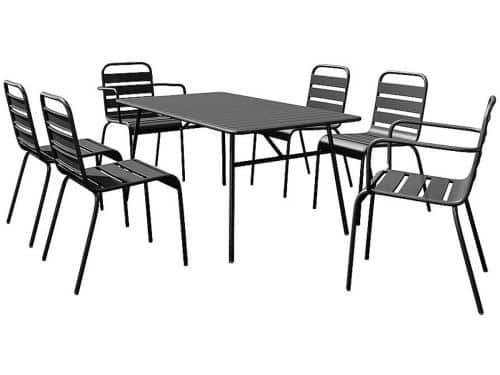 Vente-unique Metalen tuinset - Een tafel van L160 cm met