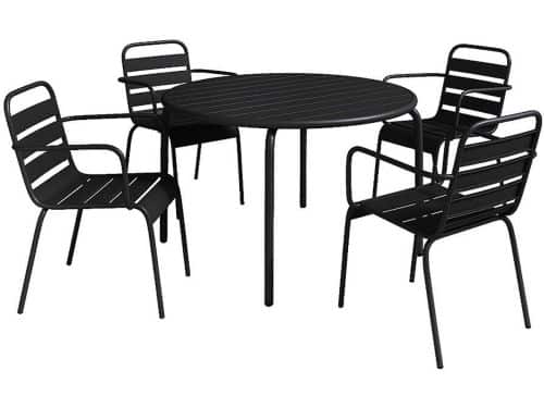 Vente-unique Metalen tuinset met een tafel van Ø110 cm en