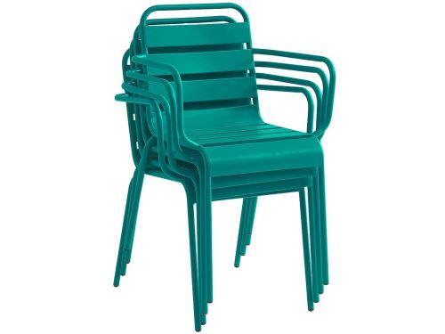 Vente-unique Metalen tuinset met een tafel van Ø110 cm en