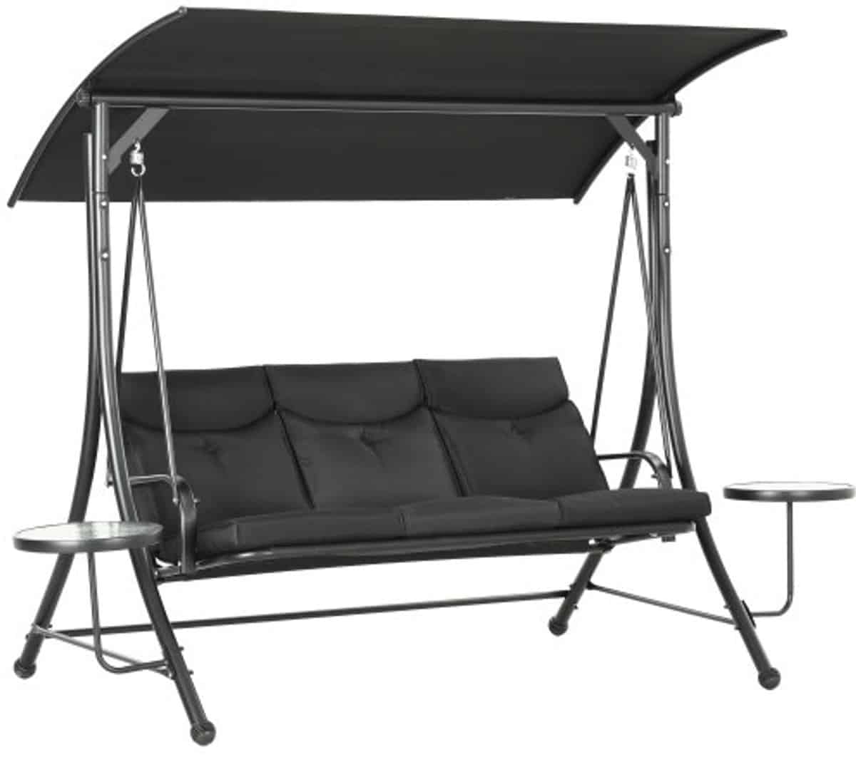 verandaschommel met salontafel, 3 zits tuinschommel met verstelbare zonnekap