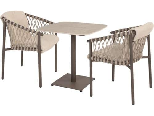 Vermont Allora dining set 75x75xH75 cm 3 delig keramisch terre
