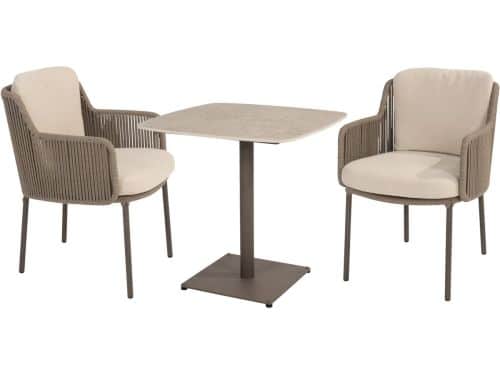 Vermont Bernini dining set 75x75xH75 cm 3 delig keramisch terre