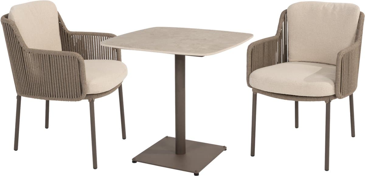 vermont bernini dining set 75x75xh75 cm 3 delig keramisch terre