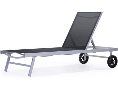 Verstelbaar Ligbed met Wielen voor Tuin en Terras