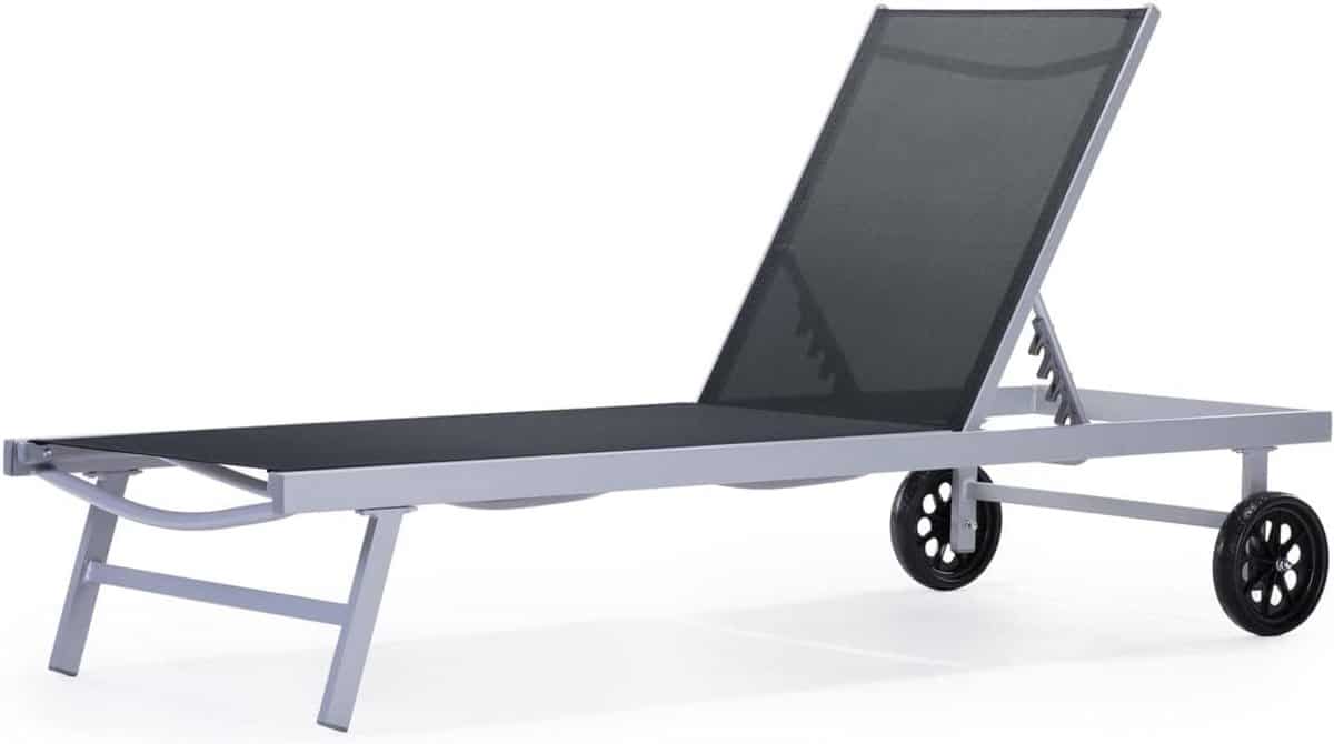 verstelbaar ligbed met wielen voor tuin en terras