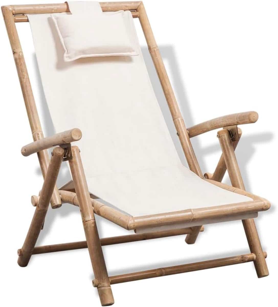 verstelbare bamboe ligstoel voor tuin en terras