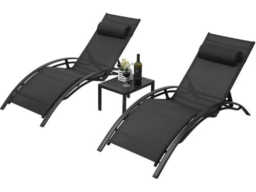 Verstelbare Ligstoel Set - Aluminium Ligstoel - Ligbed Buiten