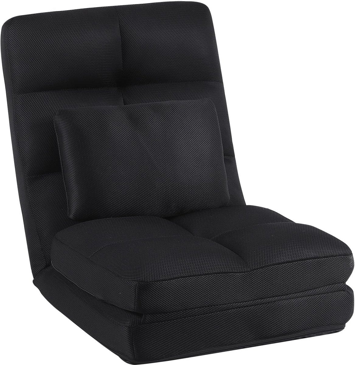 verstelbare loungebank voor volwassenen opvouwbare vloerstoel met kussen en