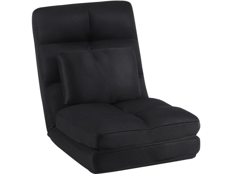 Verstelbare Loungebank voor Volwassenen - Opvouwbare Vloerstoel met Kussen en