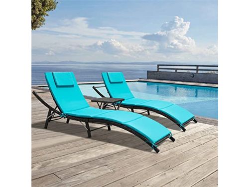 Verstelbare Patio Chaise Lounge Set - Moderne Tuinmeubelen met Klaptafel