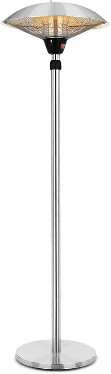 verstelbare terrasverwarmer met telescopische standaard krachtige infrarood warmte (2100w)