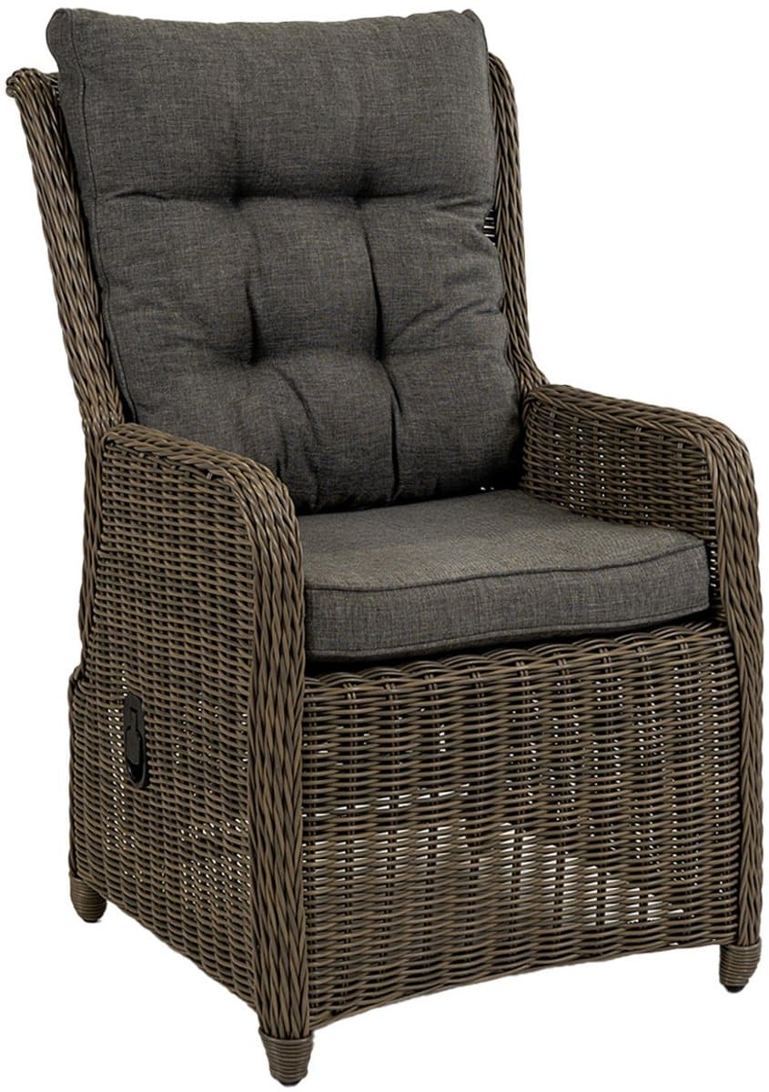 verstelbare tuinstoel dublin | sweet brown | rond wicker