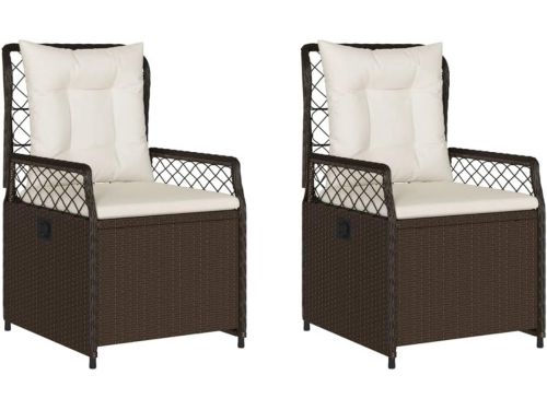 Verstelbare Tuinstoelen 2 stuks Poly Rattan Bruin voor Terras en