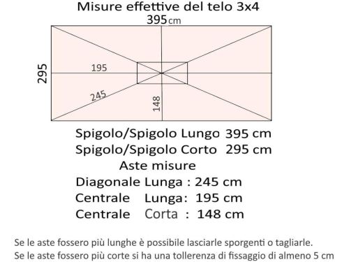Vervangend Parasolzeil voor Zweefparasol 3x4m Wit - Waterdicht en Duurzaam
