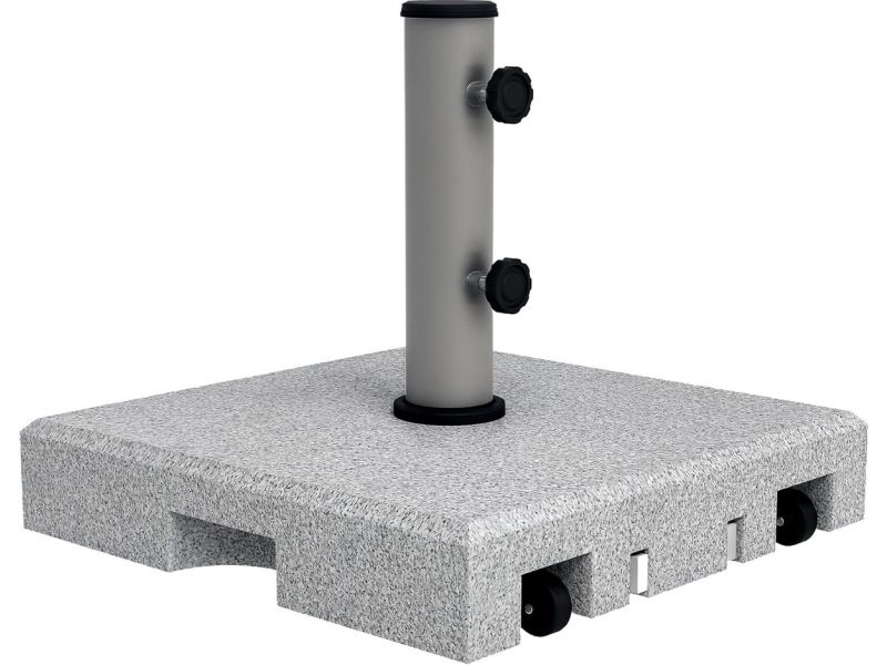 Verzwaarde Parasolvoet met Wielen 28 kg Granietlook voor Diverse Mastdiameters