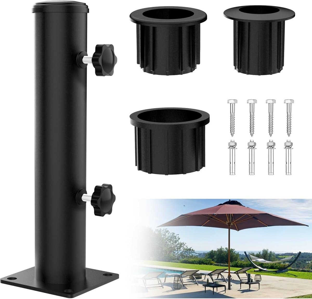 verzwaarde parasolvoet standaard voor buitenparasols robuuste houder voor tuin