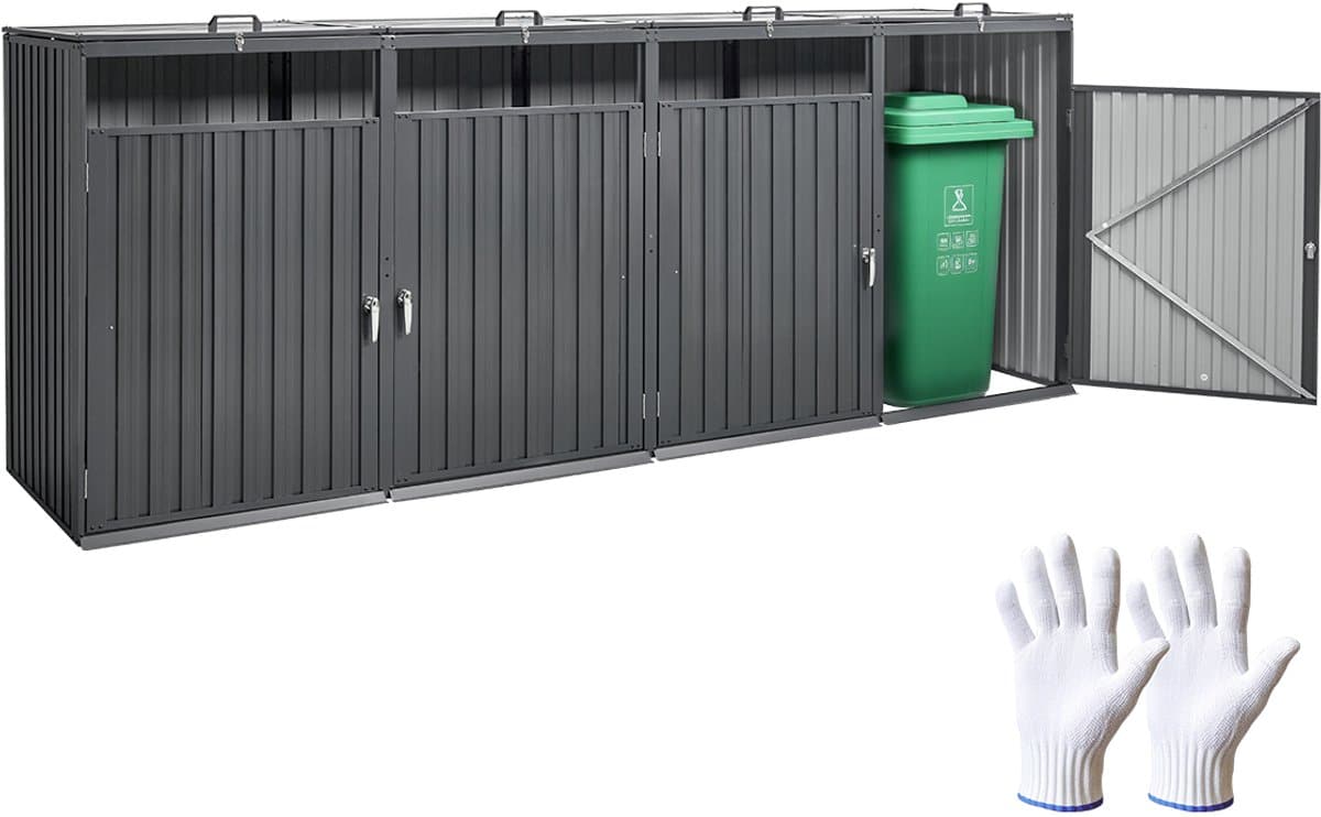 vevor afvalbak box afvalbak huis afvalbak deksel afvalcontainer 4x 240l