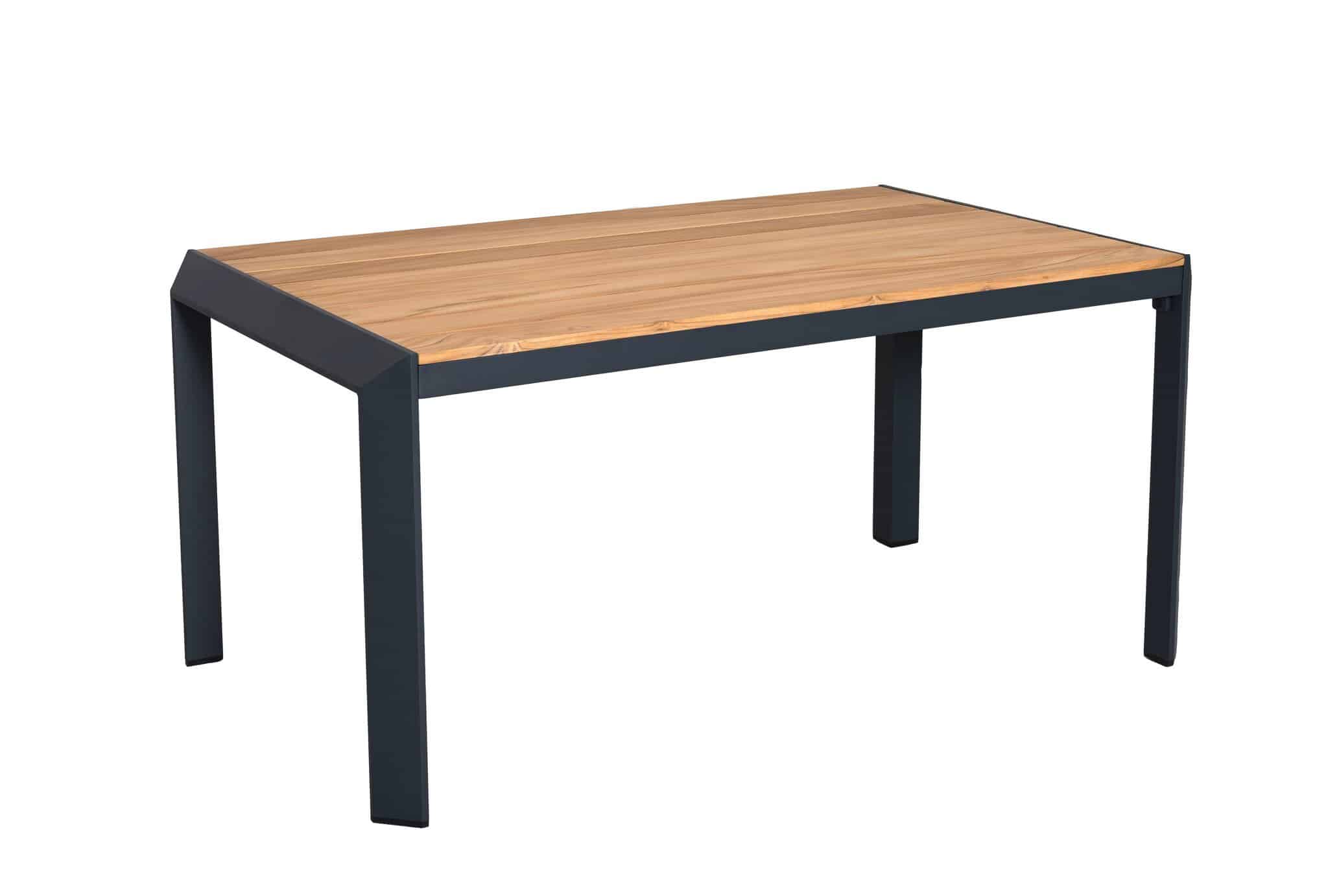 victoria dining tuintafel 140x80xh64,5 cm antraciet teak