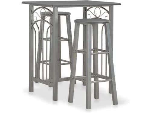 vidaXL 3-piece Barset wood and steel anthracite