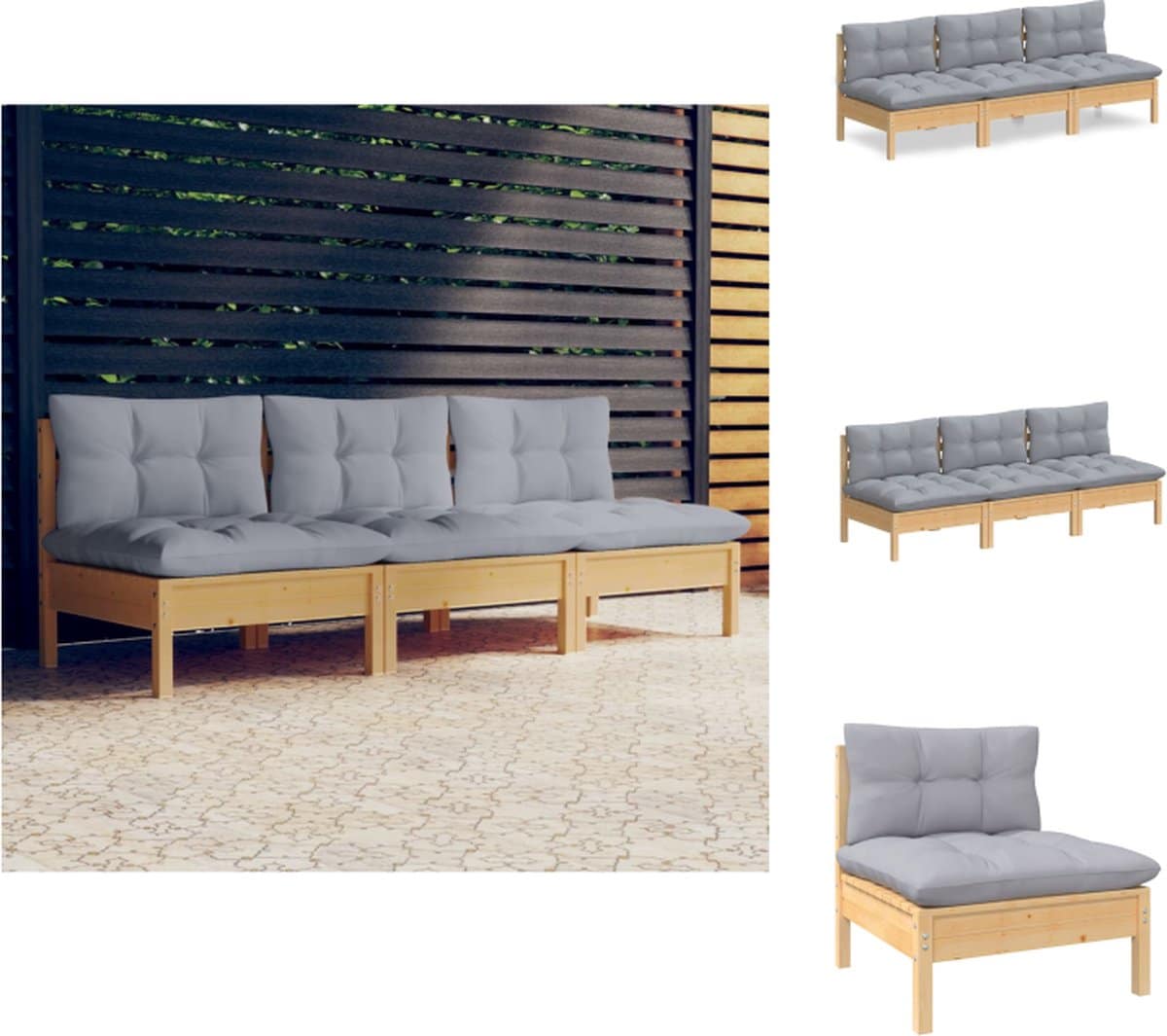 vidaxl 3 zitsbank 3 zitsbanken driezitsbank driezitsbanken tuinbank