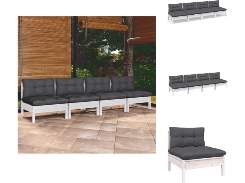 vidaXL 4-zitsbank - 4-zitsbanken - Vierzitsbank - Vierzitsbanken - Tuinbank