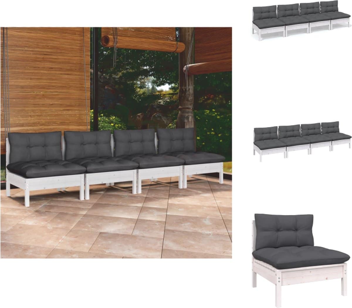 vidaxl 4 zitsbank 4 zitsbanken vierzitsbank vierzitsbanken tuinbank