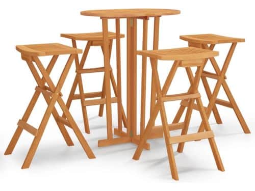 vidaXL - 5-delige - Barset - inklapbaar - massief