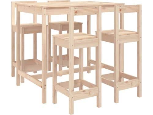 vidaXL - 5-delige - Barset - massief - grenenhout