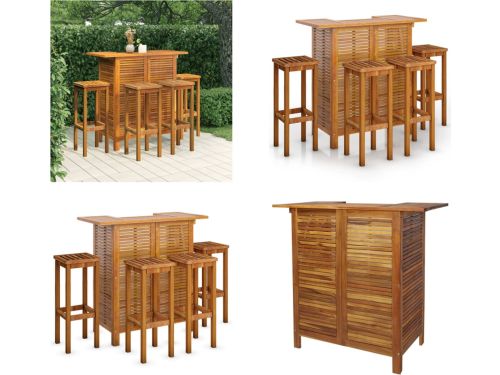 vidaXL 5-delige Tuinbarset massief acaciahout - Tuinbarset - Tuinbarsets