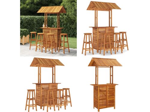 vidaXL 5-delige Tuinbarset massief acaciahout - Tuinbarset - Tuinbarsets