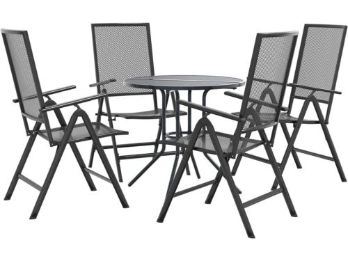 vidaXL - 5-delige - Tuinset - verstelbaar - gepoedercoat