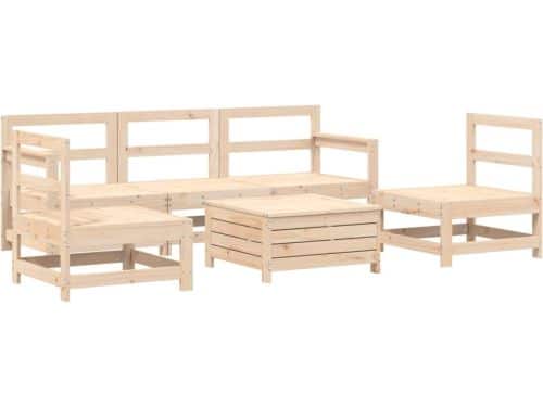 vidaXL 6-delige Loungeset van massief grenenhout Tuin Lounge Set