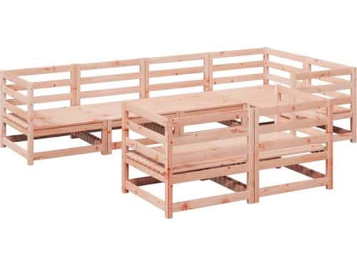 vidaXL 7-delige Loungeset Douglas Vurenhout Hoeken Bank - Lounge Set