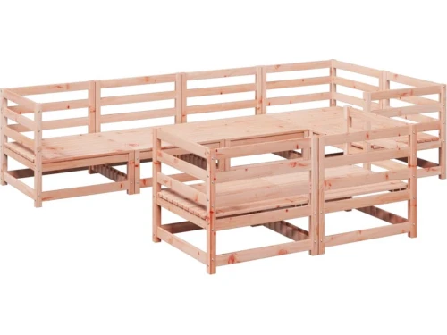 vidaXL 7-delige Loungeset Douglas Vurenhout Hoeken Bank - Lounge Set