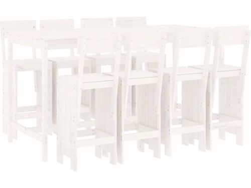 vidaXL - 9-delige - Barset - massief - grenenhout