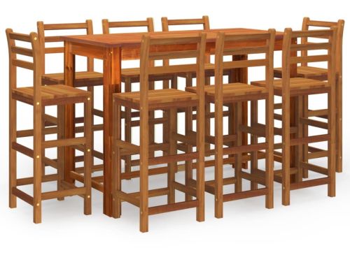 vidaXL 9-delige Tuinbarset massief acaciahout - Tuinbarset - Tuinbarsets